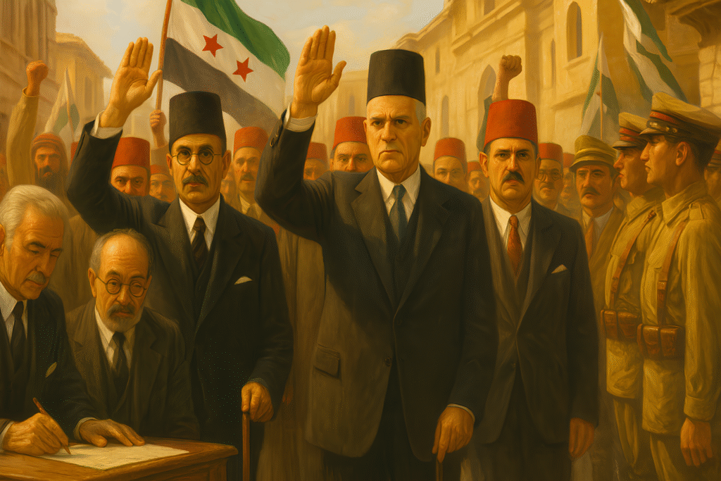 من مظاهر الكفاح السياسي في سوريا حتى الاستقلال حيث وحّد الشعب السوري صفوفه ضد الاحتلال الفرنسي.